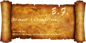 Brauer Filoména névjegykártya